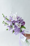 purple carnation and Calla Lily Wedding Bouquet -hookok