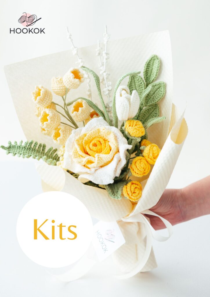 Gradient Yellow Thai Rose Bouquet Kit-hookok