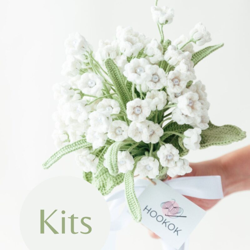 White Puff Lily of the Valley Wedding Bouquet Kit-hookok