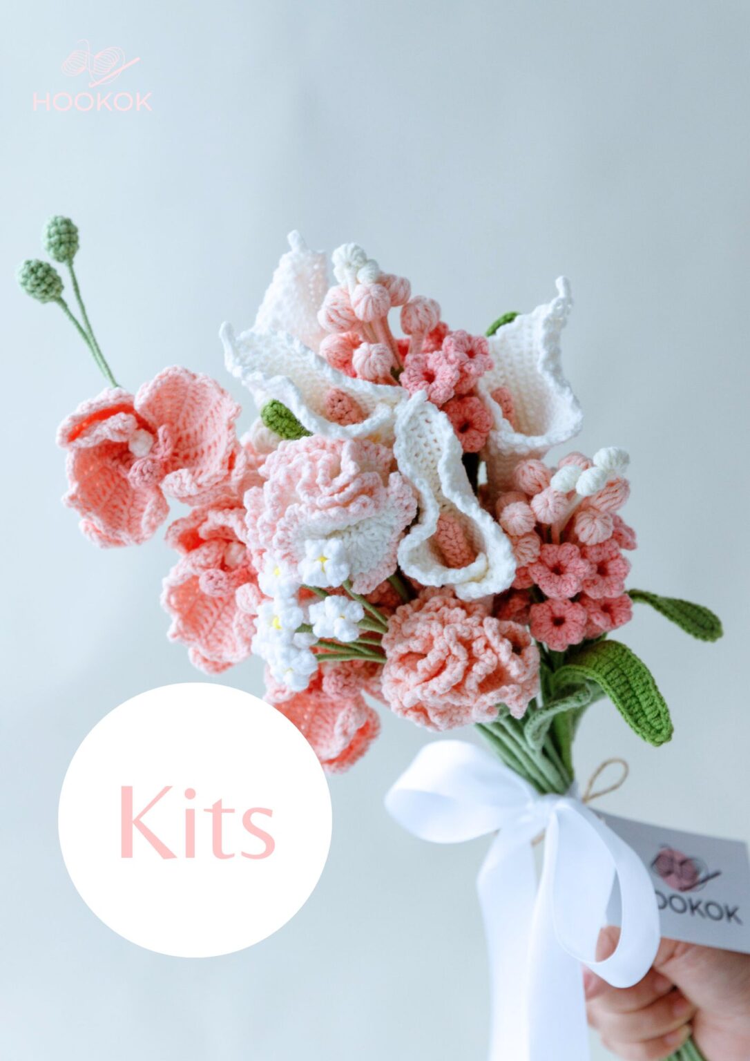 Pink Carnation and Moth Orchid Wedding Bouquet Kit – with PDF pattern ...