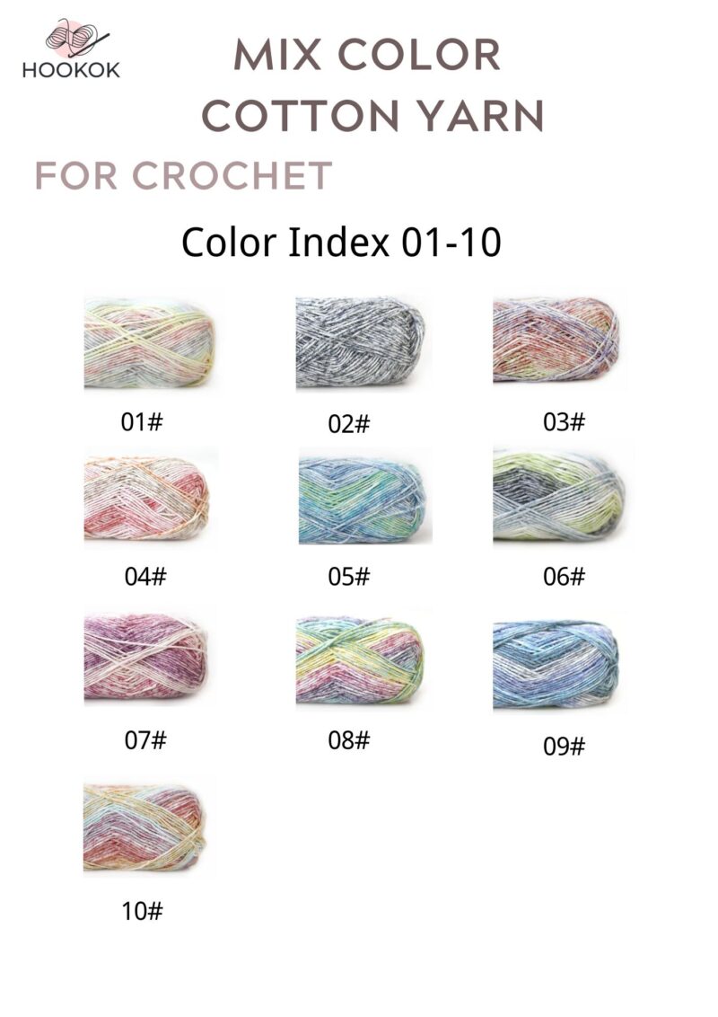 MIX COLOR COTTON YARN-HOOKOK MIX COLOR COTTON YARN-HOOKOK