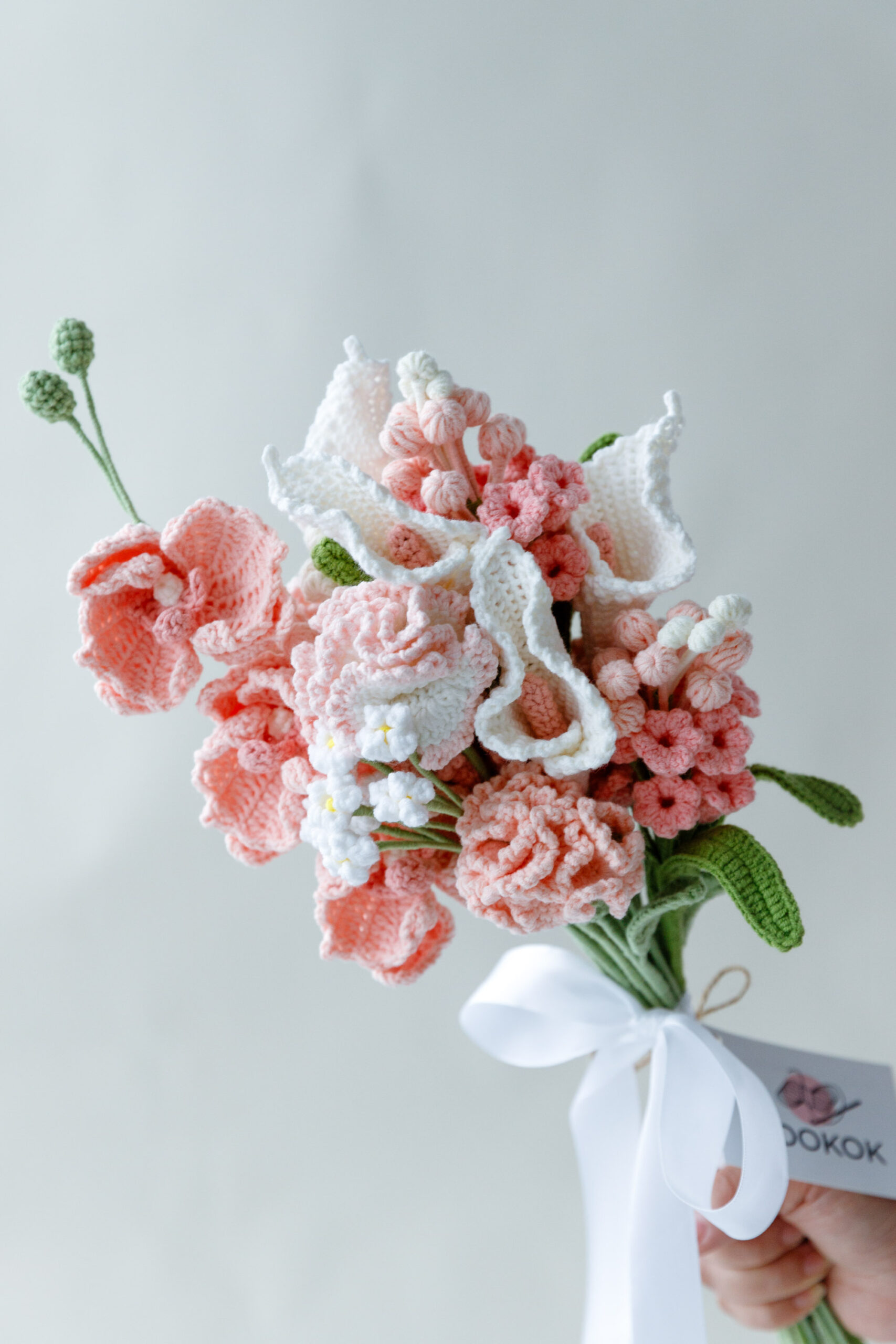 Pink Carnation and Moth Orchid Wedding Bouquet-hookok