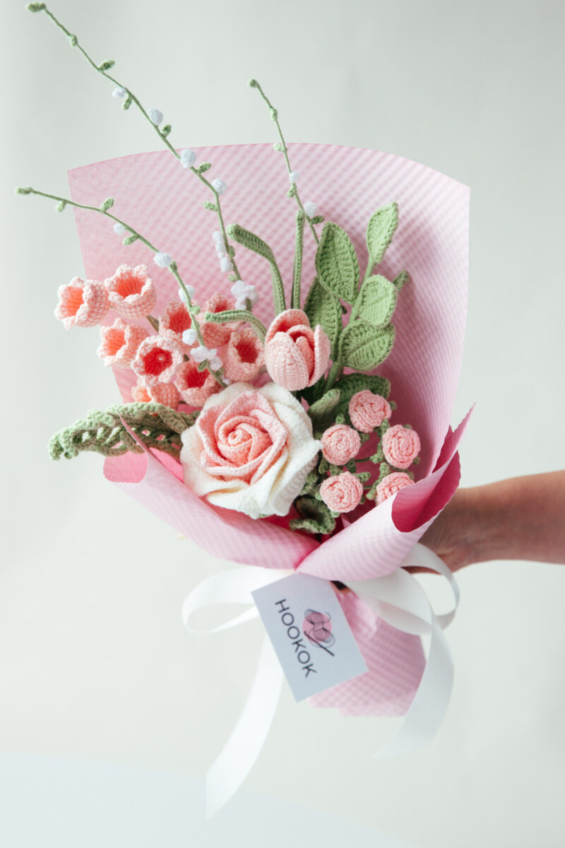 Gradient Pink Thai Rose Bouquet-hookok Gradient Pink Thai Rose Bouquet-hookok