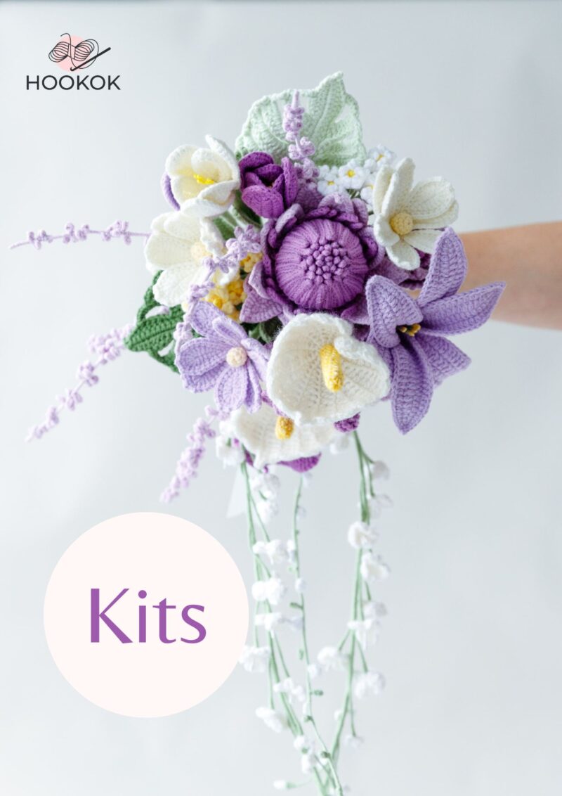 Purple King Protea Wedding Bouquet Kit-hookok