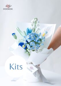 Blue Hydrangea Bouquet Kit – with PDF pattern - Hookok