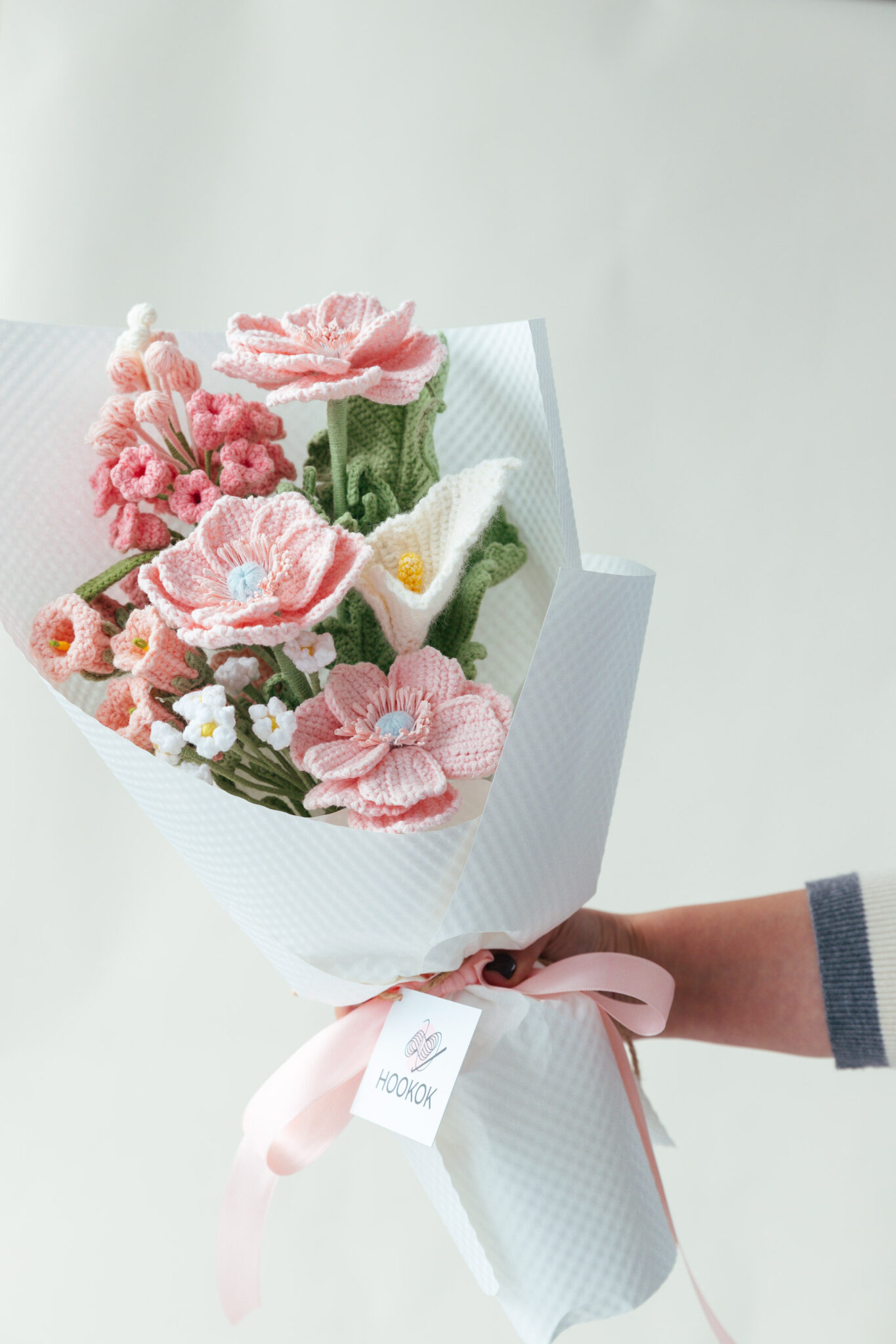 Pink Anemone “The Bride” Bouquet Kit – with PDF pattern - Hookok