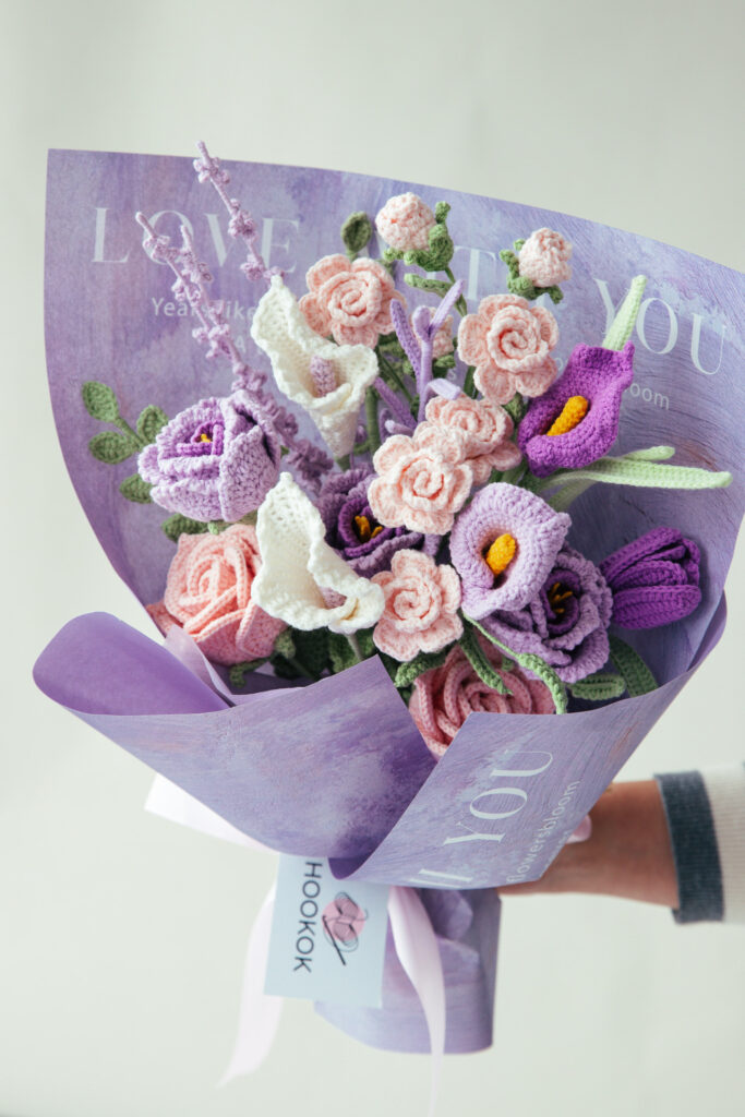 Purple French Rose and Barbie Rose Bouquet (16 pieces)-hookok