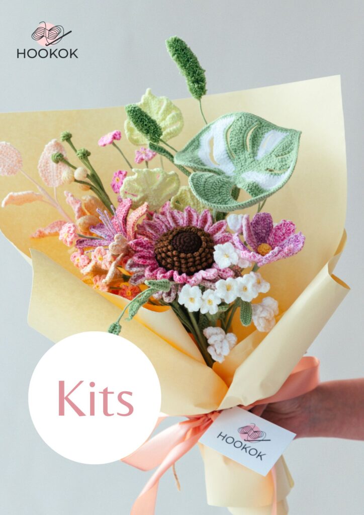 Mixed Color Sunflower Bouquet Kit – with PDF pattern - Hookok