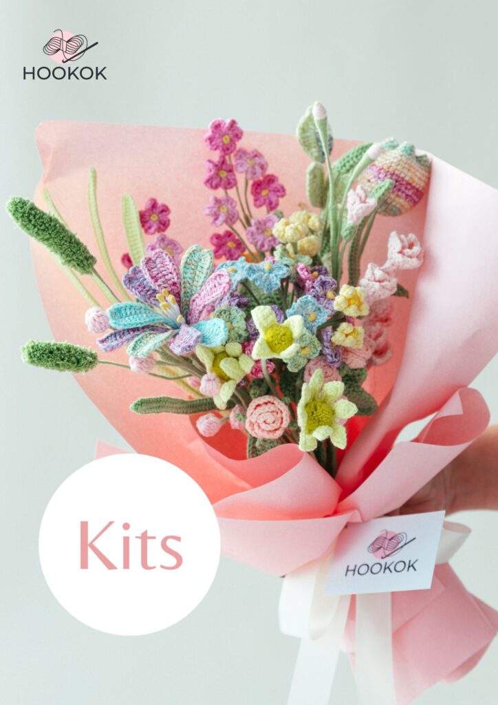 Monet Color Hydrangea Bouquet Kit – with PDF pattern - Hookok
