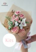 Pink Barbie Rose and Small Thai Rose Bouquet Kit-HOOKOK
