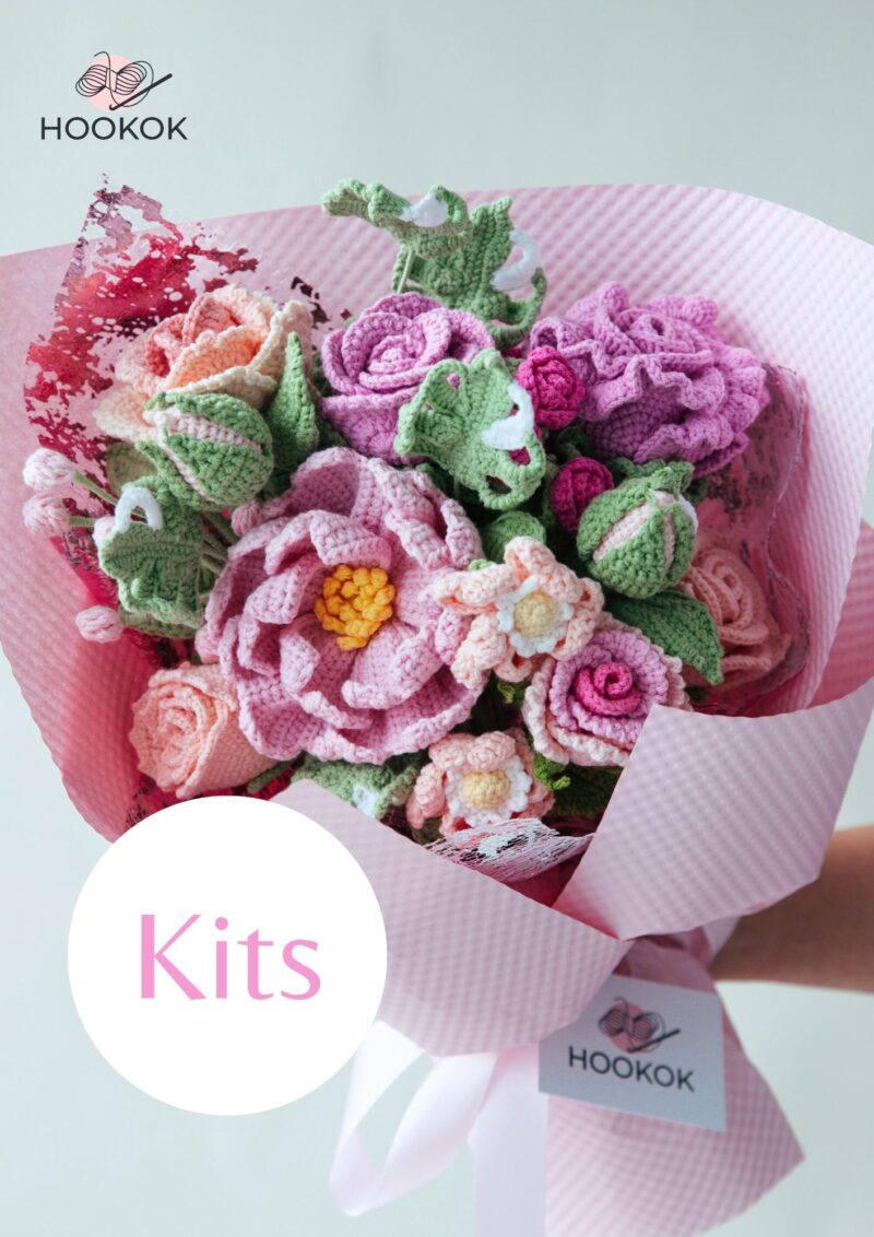 Pink Rose Theme Bouquet Kit-hookok Pink Rose Theme Bouquet Kit-hookok