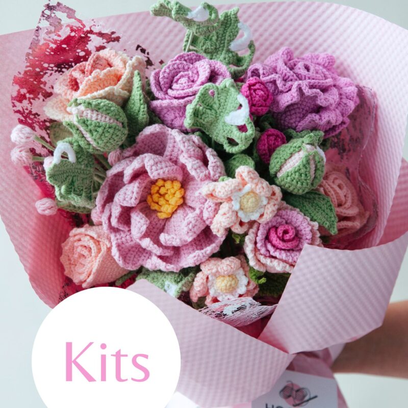 Pink Rose Theme Bouquet Kit-hookok