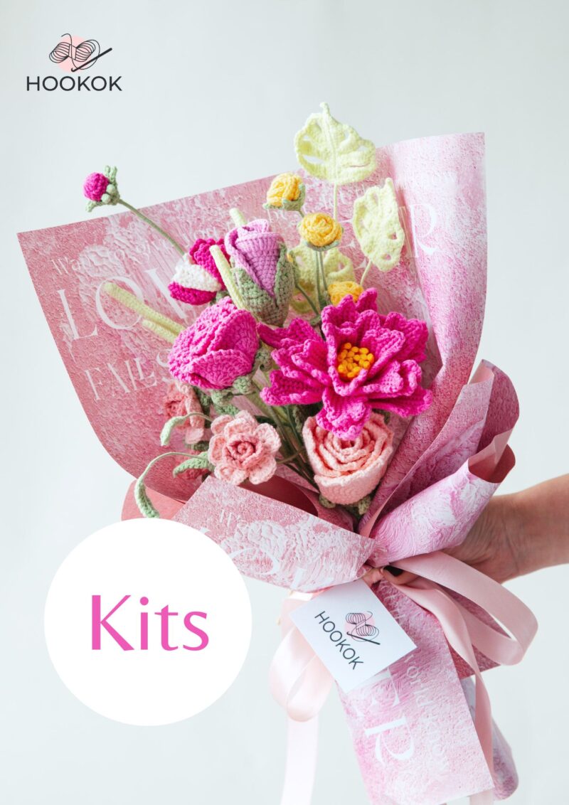 Rose Red Couture Rose Tilia Bouquet Kit-hookok