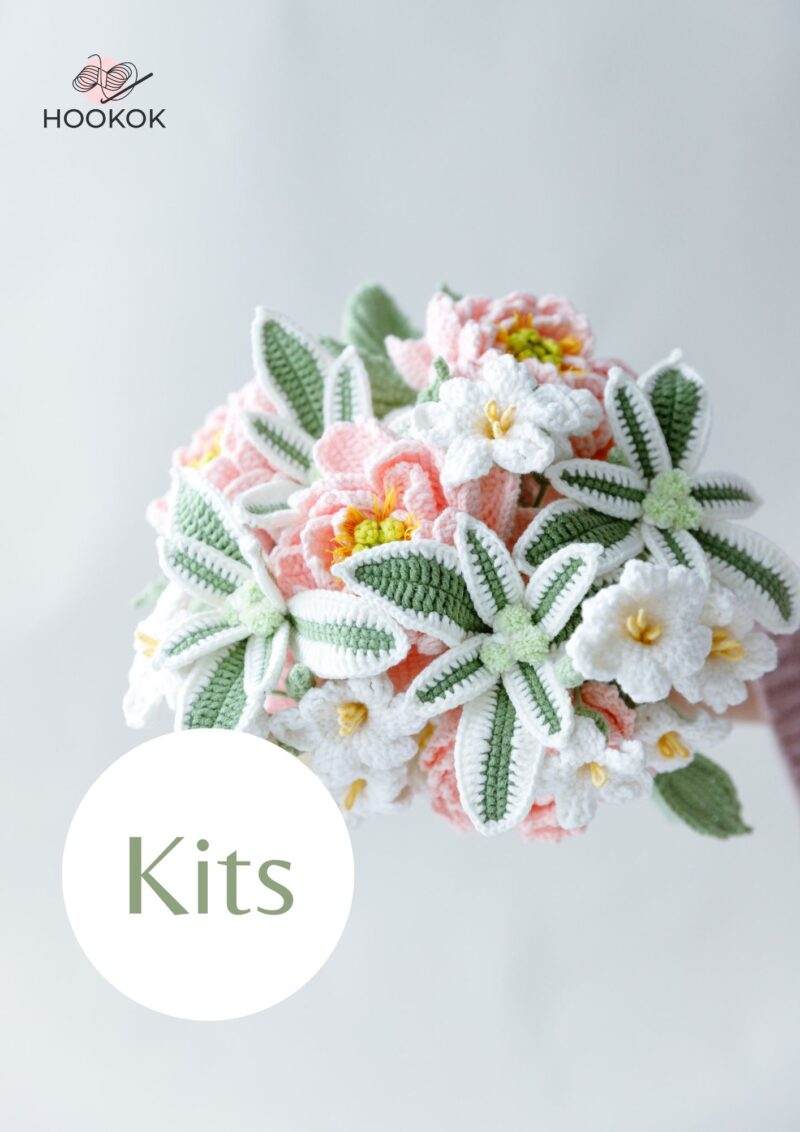 Pink Peony Wedding Bouquet Kit-hookok
