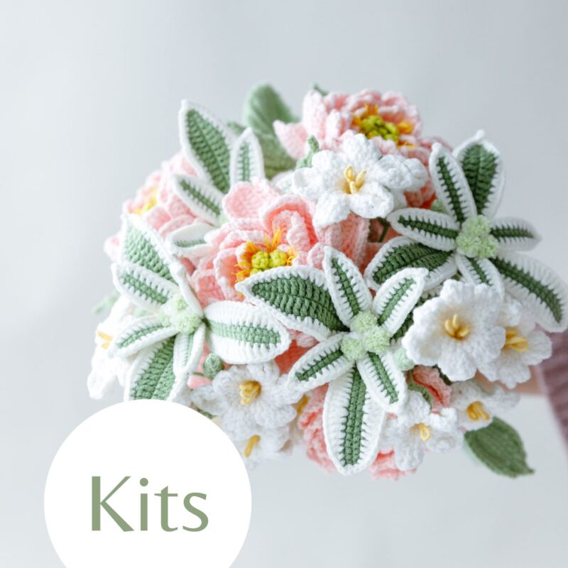 Pink Peony Wedding Bouquet Kit-hookok