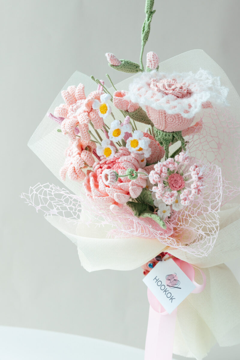 HOOKOK Bouquet – Pink Lace Rose Fairy and Dahlia Bouquet (10 pieces) HOOKOK Bouquet – Pink Lace Rose Fairy and Dahlia Bouquet (10 pieces)