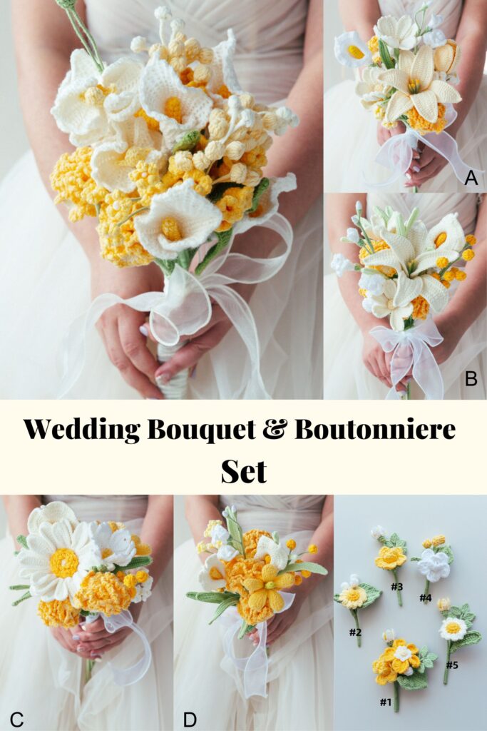 HOOKOK Bouquet – Yellow Carnation and Calla Lily Wedding Bouquet