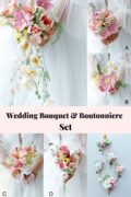 Pink Lily Wedding Bouquet Set-hookok