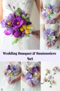 Purple Tulip Wedding Bouquet Set-hookok