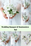 HOOKOK Bouquet – White Puff Lily of the Valley Wedding Bouquet Set