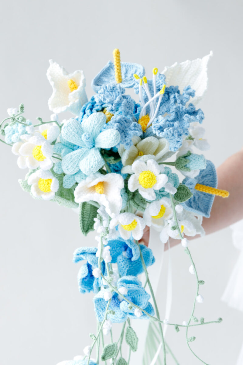 44products-143 Light Blue Wedding Bouquet Kit-hookok