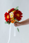 Red Gerbera Wedding Bouquet Kit-hookok