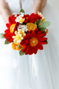 Red Gerbera Wedding Bouquet Kit-hookok