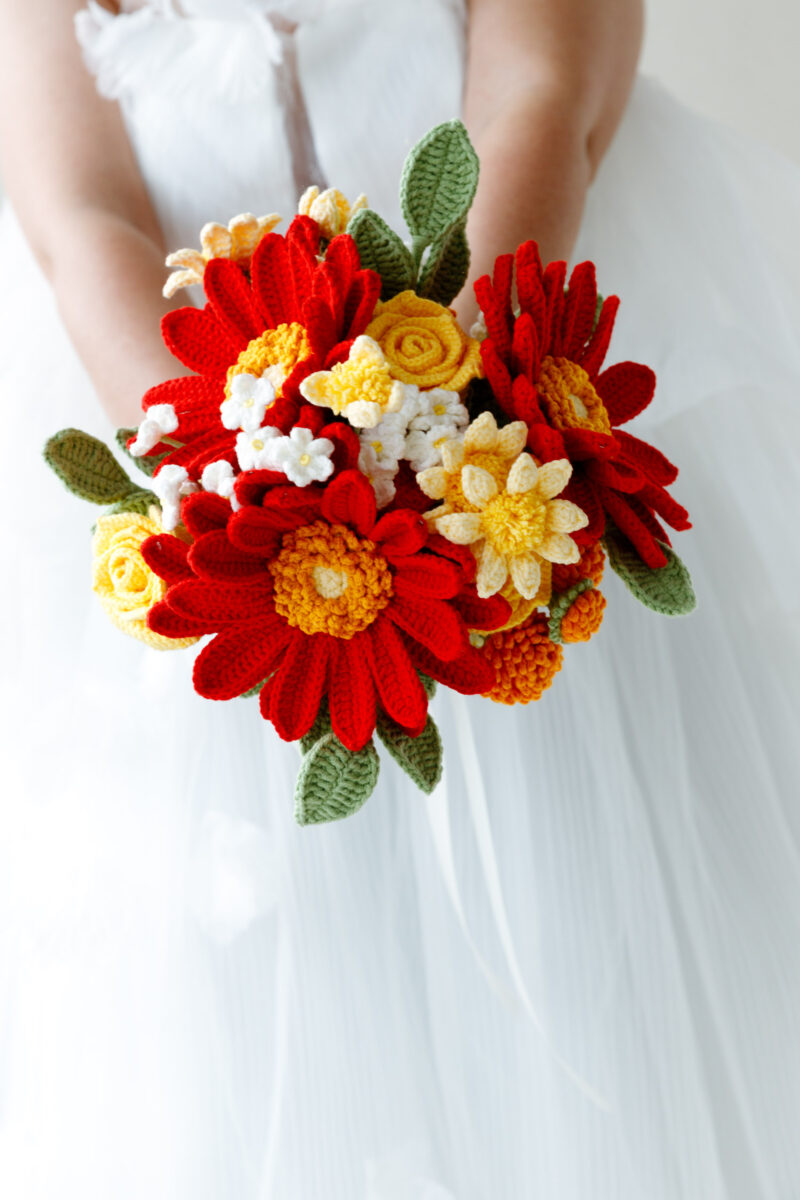 Red Gerbera Wedding Bouquet Kit-hookok Red Gerbera Wedding Bouquet Kit-hookok