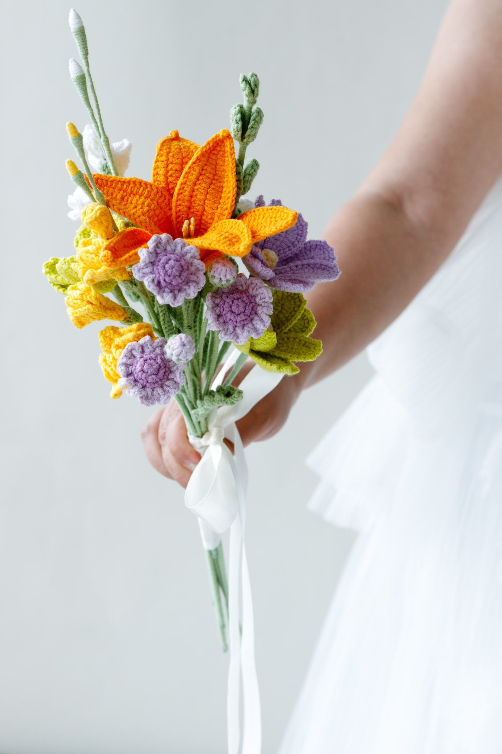 Yellow King Protea bridesmaid bouquet A-hookok