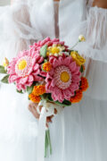 Pink Sunflower Wedding Bouquet Kit-hookok
