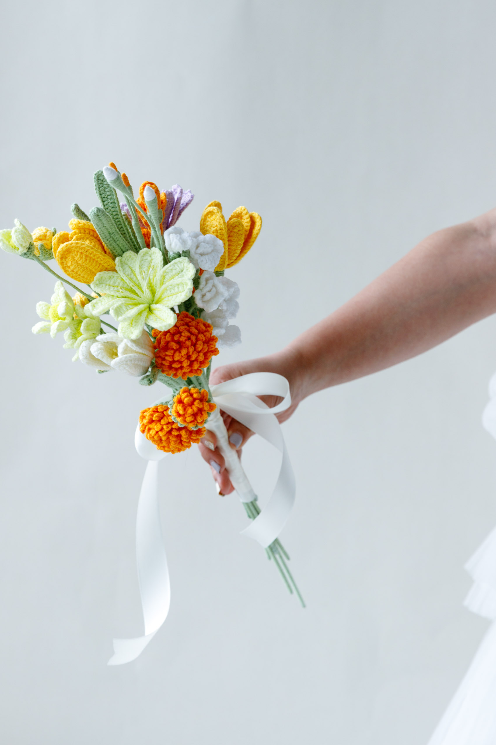 Yellow King Protea bridesmaid bouquet C-hookok