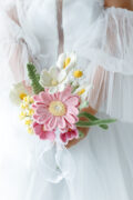 pink lily bridesmaid bouquet B-hookok