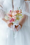 pink lily bridesmaid bouquet C-hookok