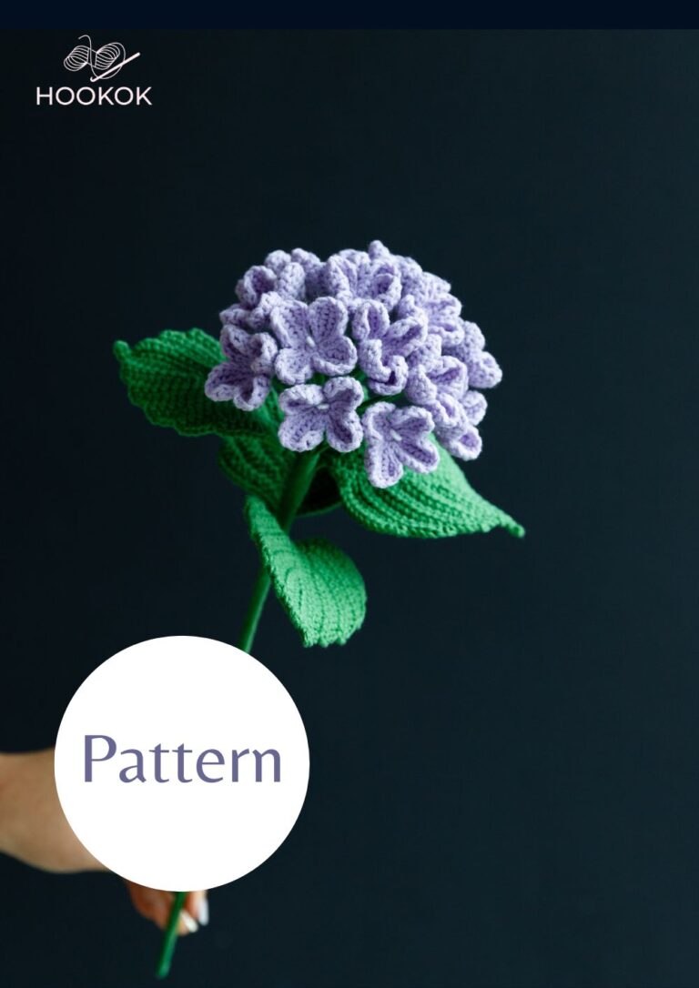PDF Pattern - Crochet Afghan Stitch Hydrangea - Hookok