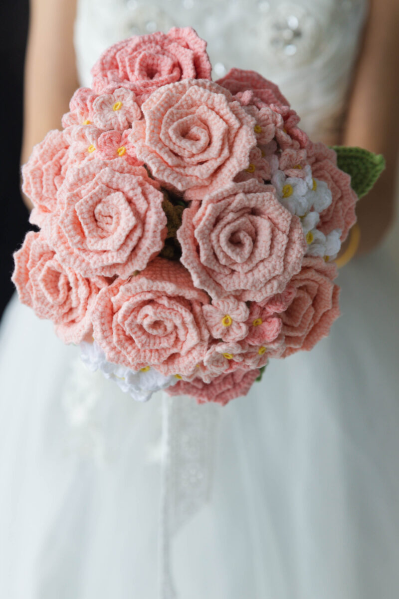 Pink Rose Wedding Bouquet-hookok Pink Rose Wedding Bouquet-hookok