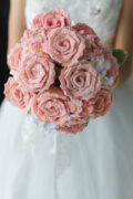 Pink Rose Wedding Bouquet-hookok