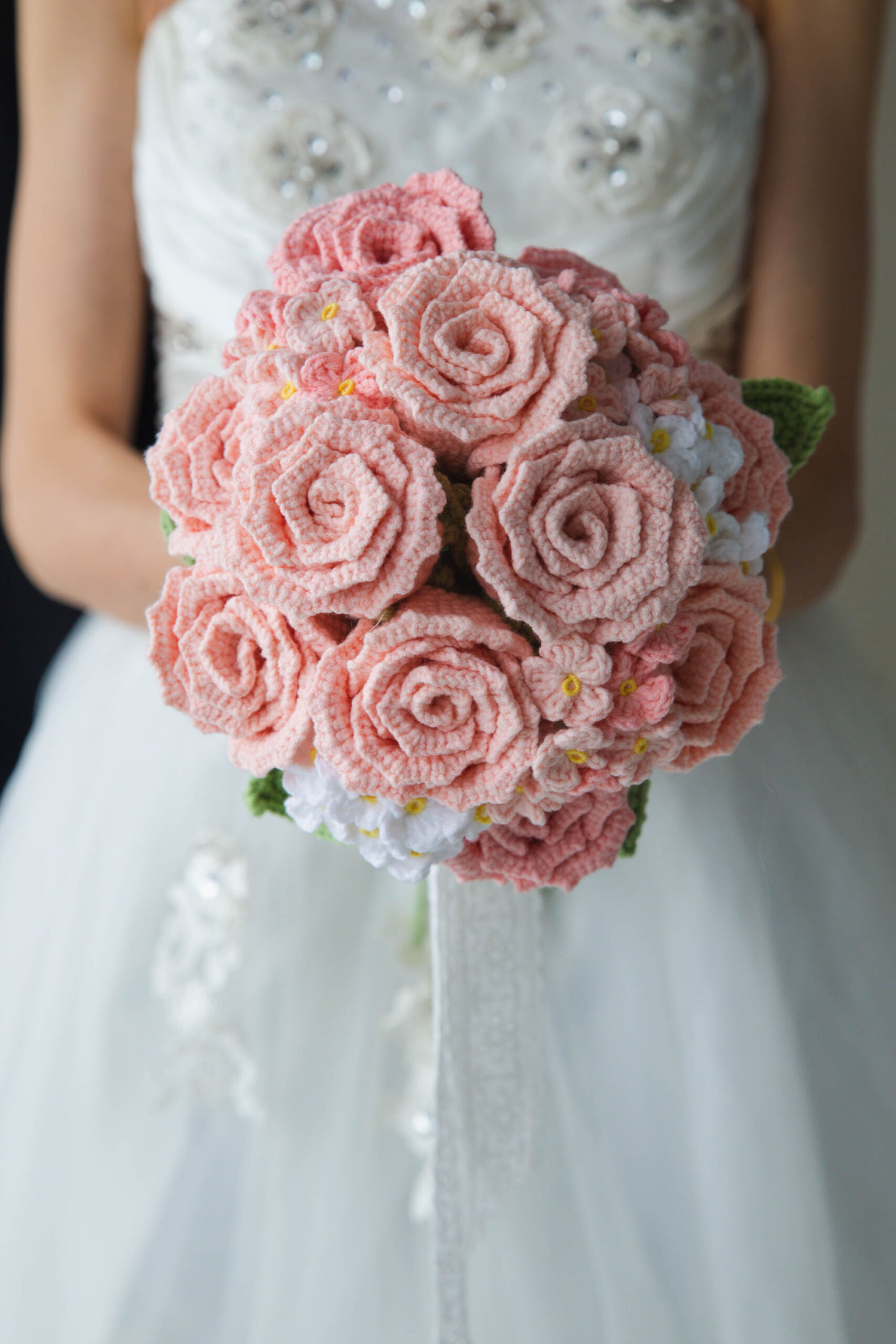 Pink Rose Wedding Bouquet-hookok