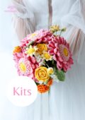 Pink Sunflower Wedding Bouquet Kit-hookok