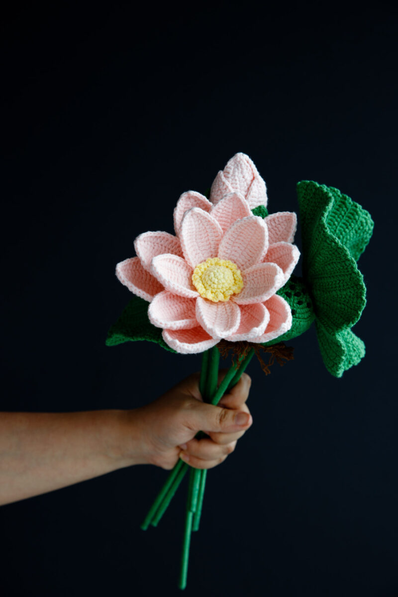 Crochet Lotus Flower Bouquet-HOOKOK Crochet Lotus Flower Bouquet-HOOKOK