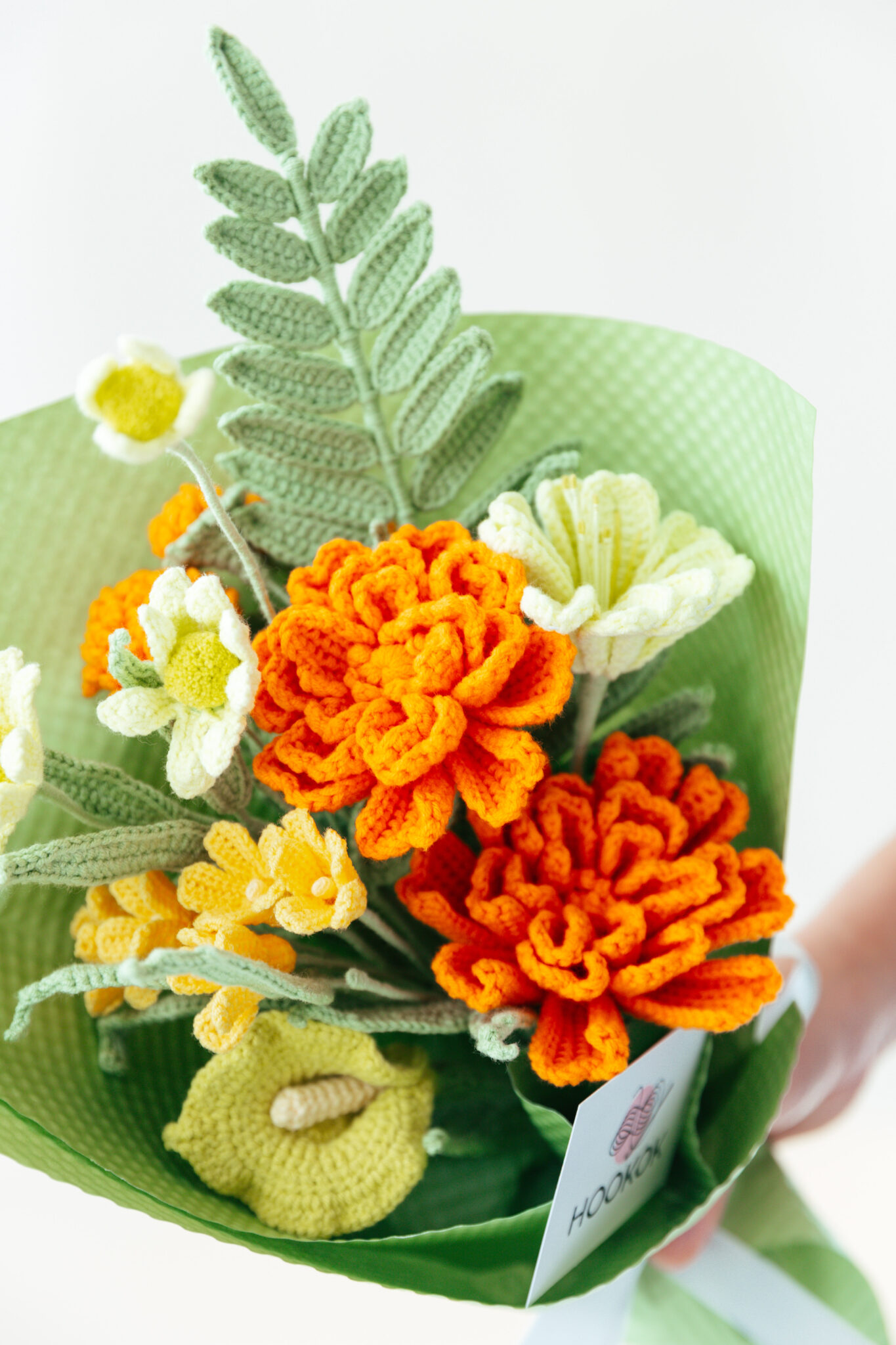 Orange Marigold Bouquet Kit With Pdf Pattern Hookok 