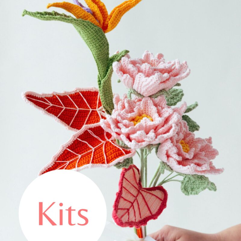Pink Couture Rose Tilia and Bird of Paradise Bouquet Kit-HOOKOK
