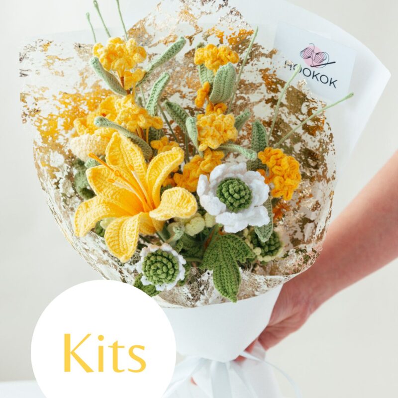 Yellow Peruvian lily and Osmanthus Flower Bouquet Kit-hookok