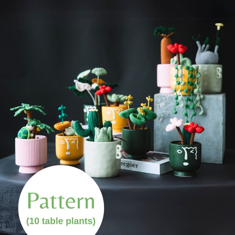 10 Crochet Table Plant Pattern Collection-hookok
