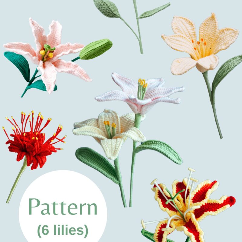 Crochet Lily Patterns Collection-HOOKOK