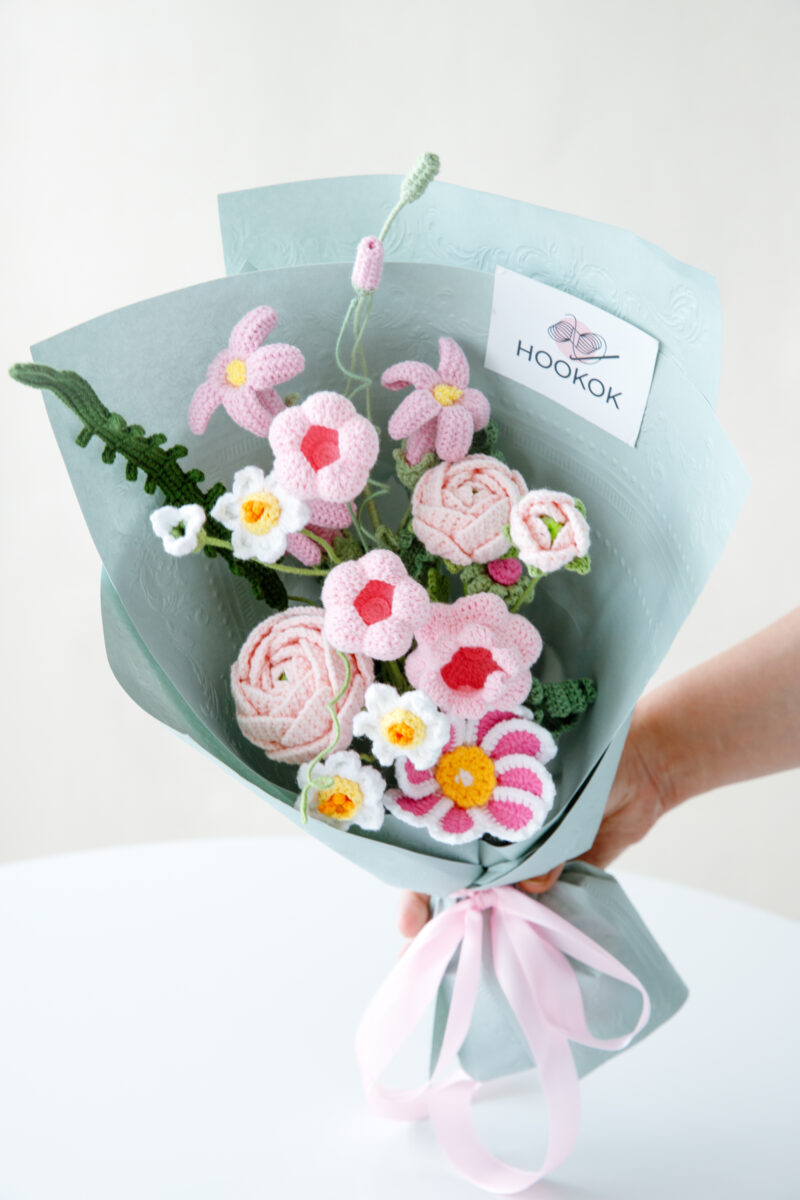HOOKOK Bouquet - Pink "Lovely More" Flower Bouquet (6 pieces)