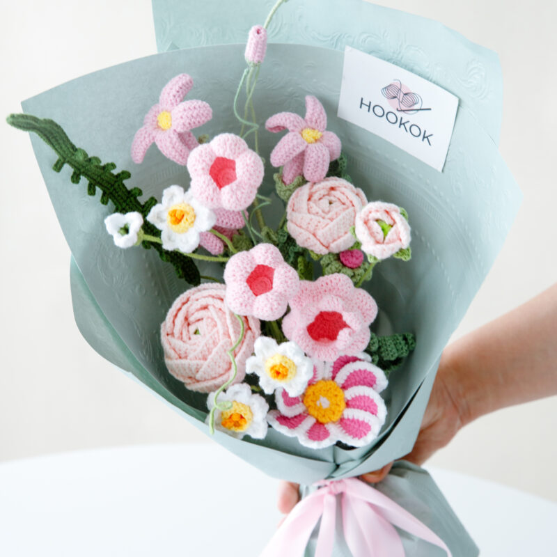 HOOKOK Bouquet - Pink "Lovely More" Flower Bouquet (6 pieces)
