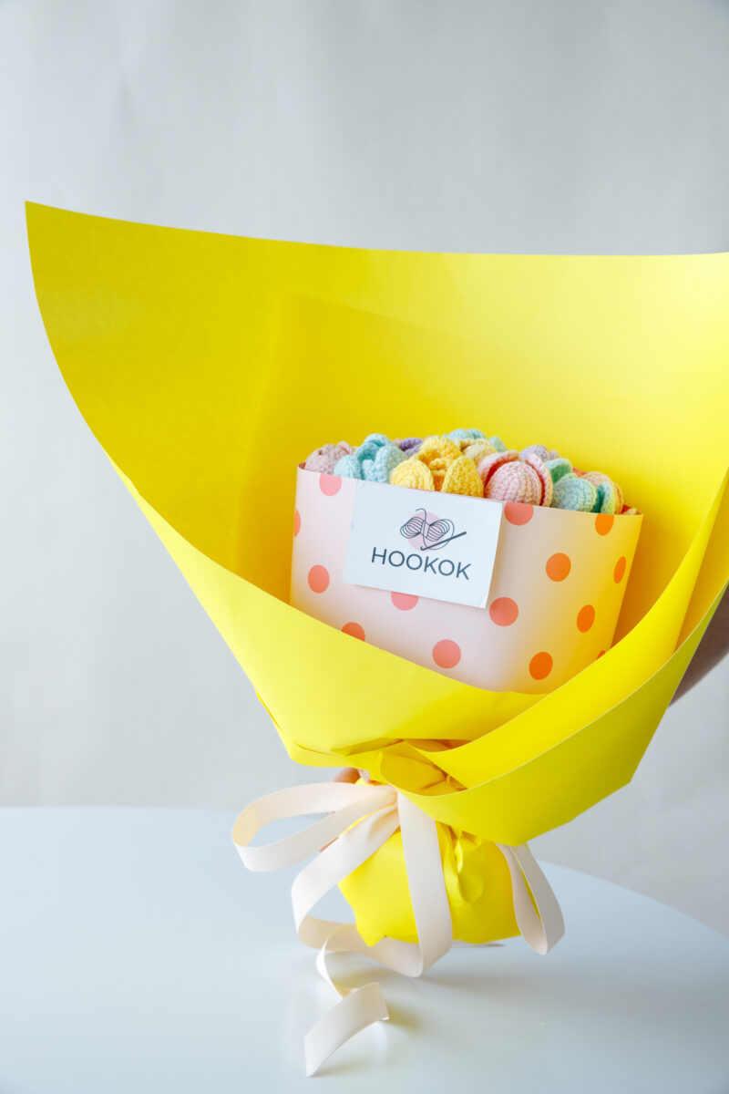 Crochet Tulip Birthday Cake Bouquet Kit-hookok Crochet Tulip Birthday Cake Bouquet Kit-hookok