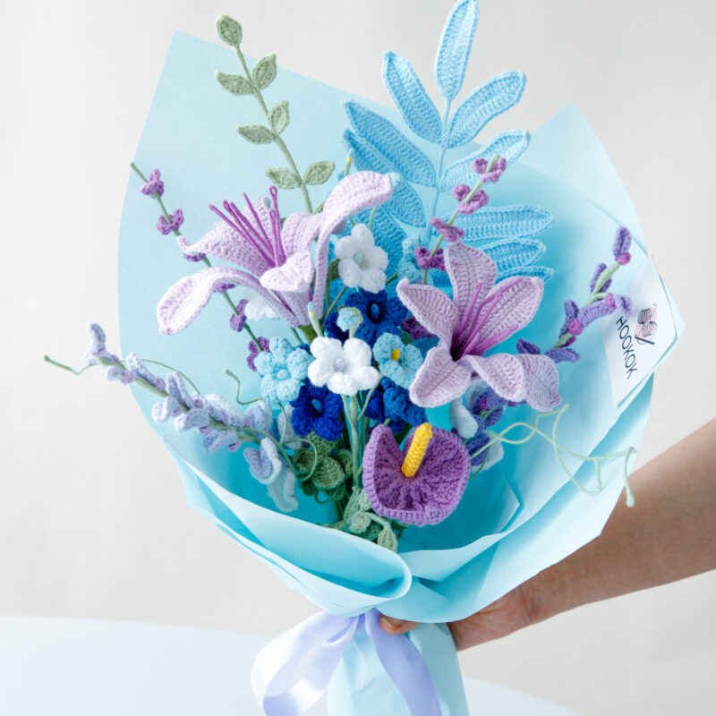 HOOKOK Bouquet - Purple Peruvian Lily and Wood Sorrel Bouquet (12 pieces)