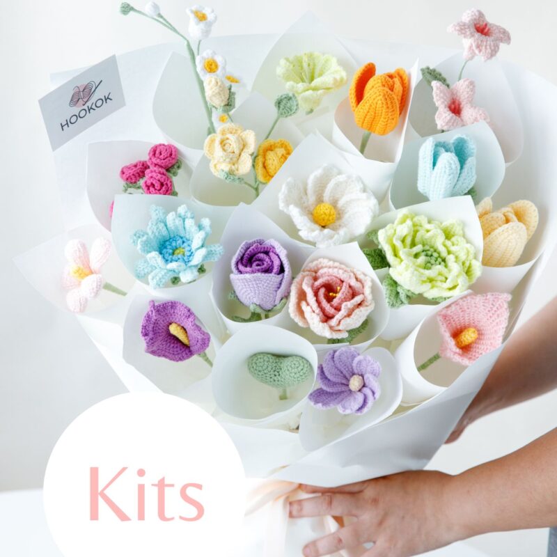 Crochet Flower Party Bouquet Kit-hookok