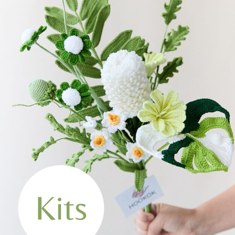 White Banksia Ericifolia Bouquet Kit-hookok